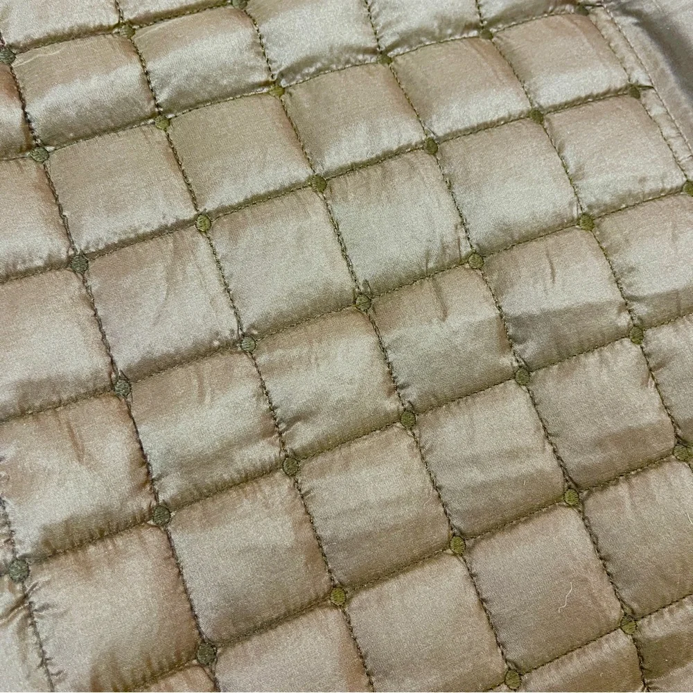 Restoration Hardware Brown Grid Silk Quilted Standard Sham NWT